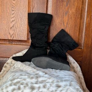 Just Fab suede-like black boots